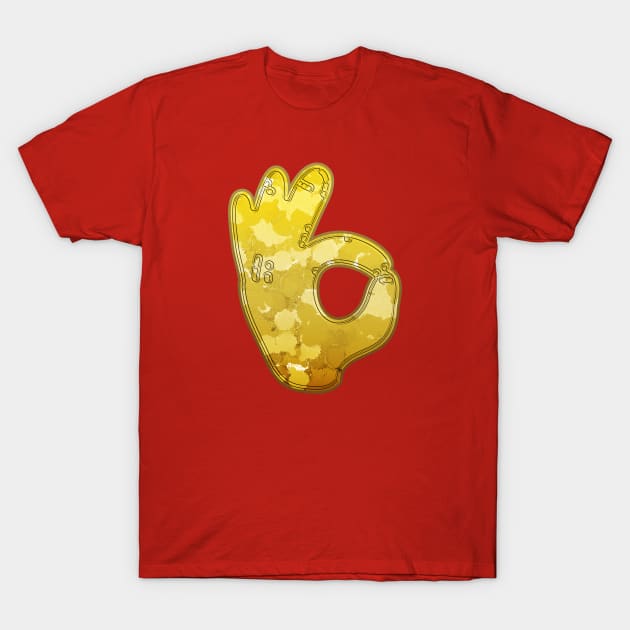 OK Sign Golden Art T-Shirt by IBMClothing